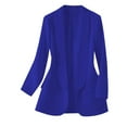 thumbnail image 3 of Gmluru Blazers For Women Dark Blue Solid Color Pockets Long Sleeve Turndown Collar Top Suit Coat Plus Size S-XL, 3 of 4
