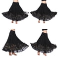thumbnail image 2 of Traje De Danza Del Vientre Para Mujer, Larga De Para Danza, Maxi, Plisada De Gran Swing, Vestido Latino Negro Macarena vestido de la falda de la danza de salón, 2 of 8