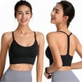 thumbnail image 2 of Mrat Yoga Bra Womens Racerback Sports Bra - Padded Racerback Tank Spaghetti Thin Strap Workout Yoga Bra S-39 Black XXL, 2 of 6