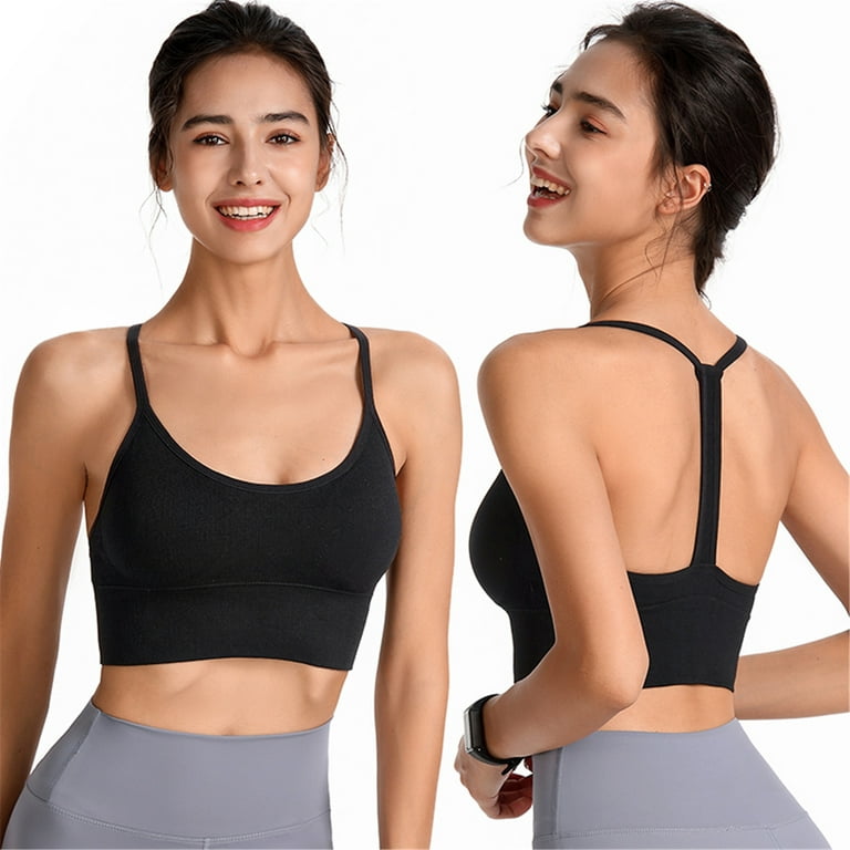 CHGBMOK Womens Bras With String Quick Dry Shockproof Running Fitness Large  Size Underwear 