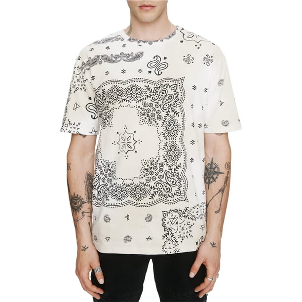 Camiseta básica con estampado de Paisley para hombre de Elevenparis sunrisegray S