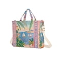 thumbnail image 7 of FORMRS Womens Corduroy Tote Bag Crossbody Shoulder Handbag with Pocket, Pink Seaside Boat, 7 of 7