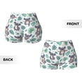 thumbnail image 3 of Sikiie Bears and Tropical Leaves Print Workout Shorts Women Scrunch Butt Gym Shorts Seamless High Waist Tummy Control Yoga Biker Athletic Shorts, 3 of 5