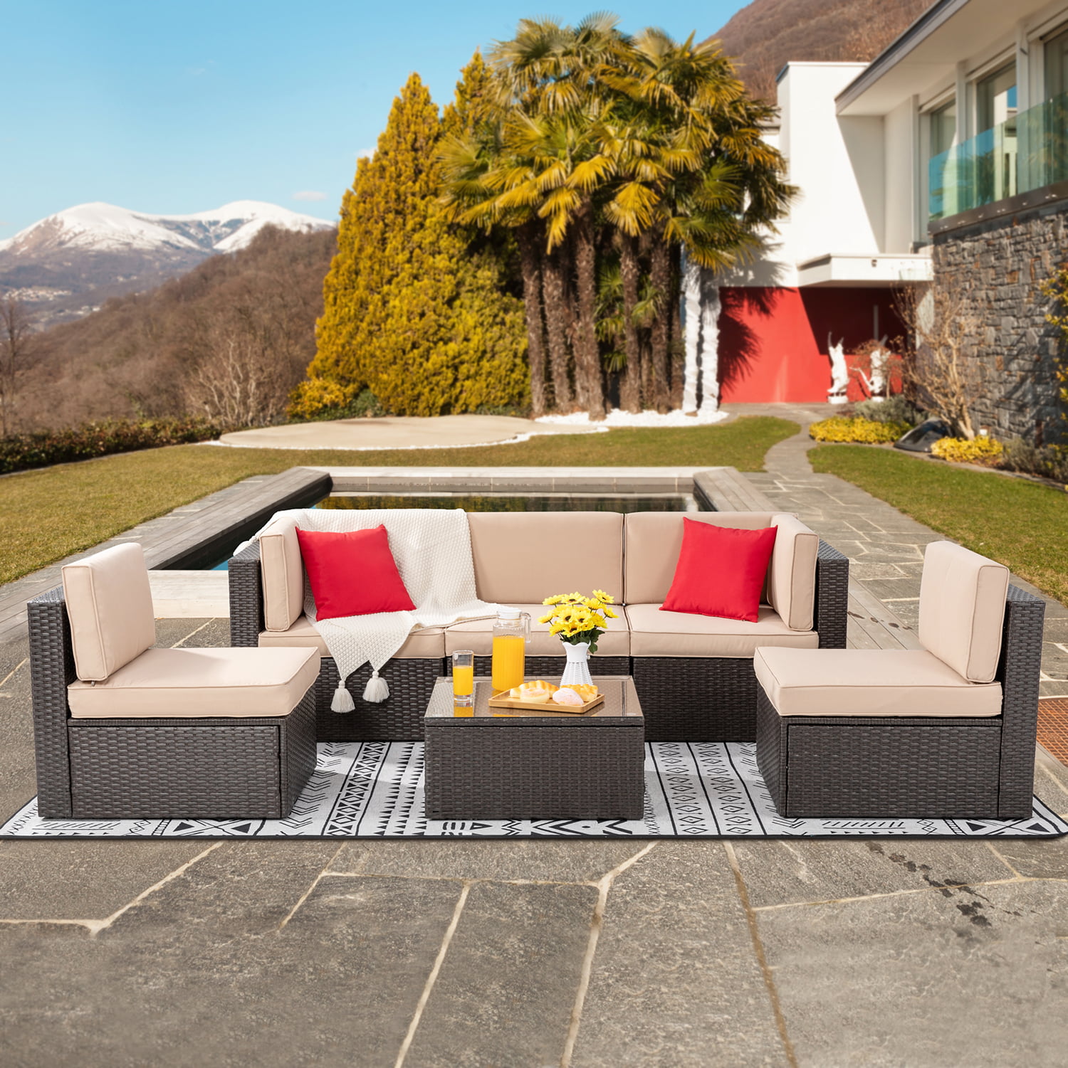 Outdoor Patio Furniture Sets HTTH Garden Furniture Connector Black Sofa Fasteners Clip Sectional Connector Alignment Fasteners for Sofa 12 Pieces