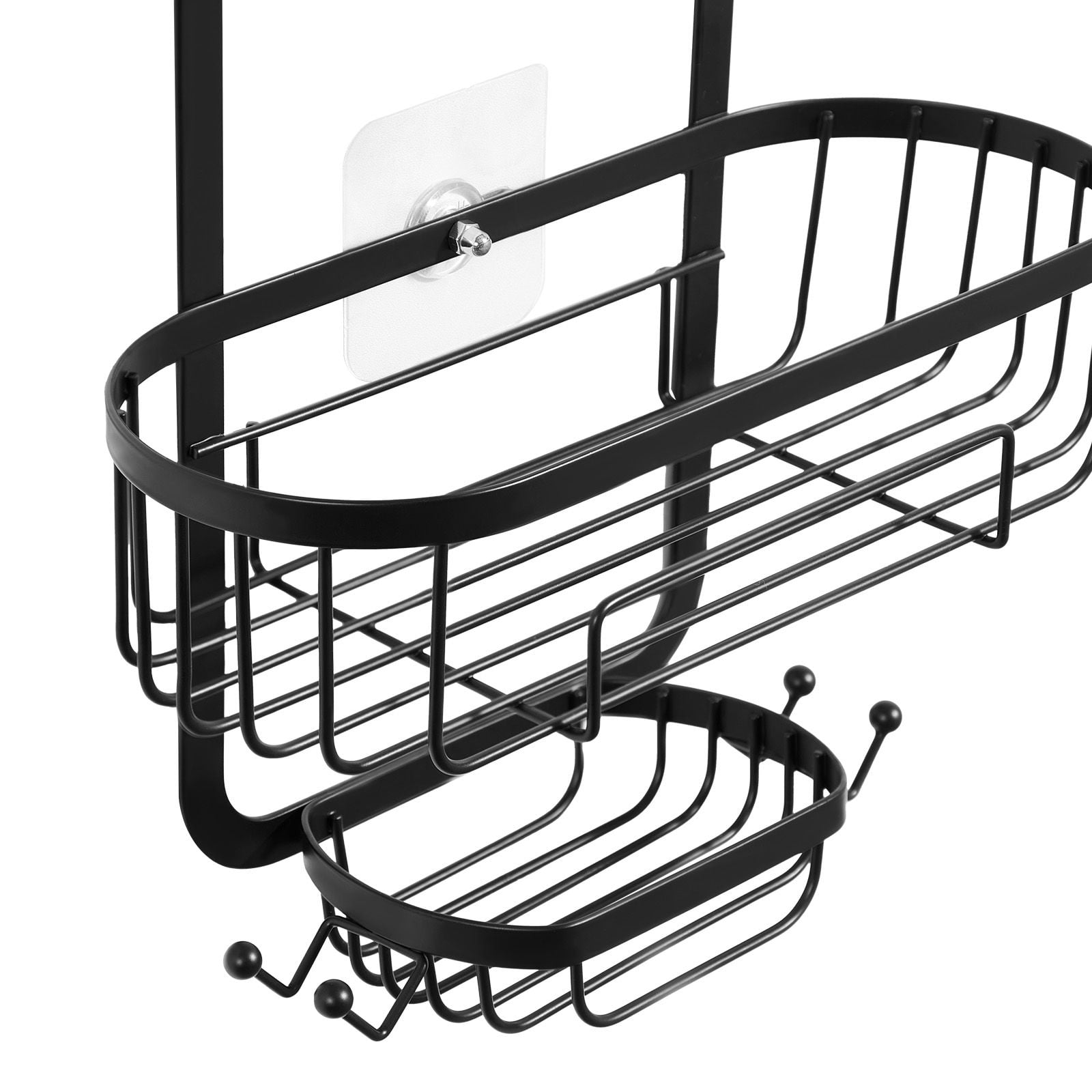 Shower Caddy 3-Tier, Over-the-Showerhead Design with No Drilling, Supports Up to 40lbs, Rust-Proof Coating, Hollow Drainage Design for Bathroom Storage