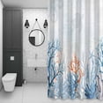 thumbnail image 4 of Seagrass Coral Shower Curtain for Bathroom Decor, Watercolor Ocean Waterproof Fabric Shower Curtain, 72"x72" Set with 12 Hooks, 4 of 9