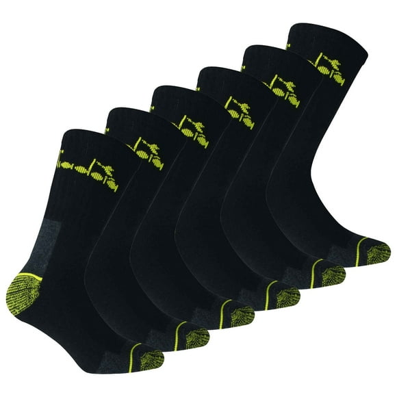 Diadora Calcetines de Trabajo Unisex, Paquete de 6 - Calcetines Deportivos, Algodón, Logotipo, color sólido Negro 43-46
