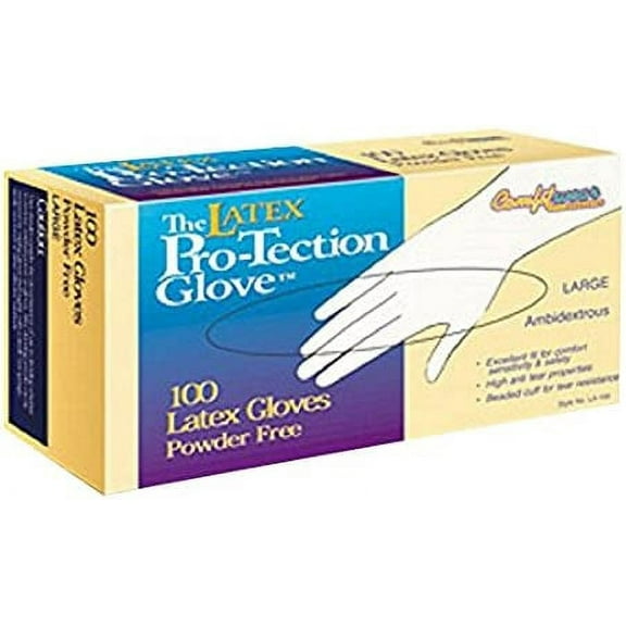 Disposable Latex Gloves, Large, Case of 10