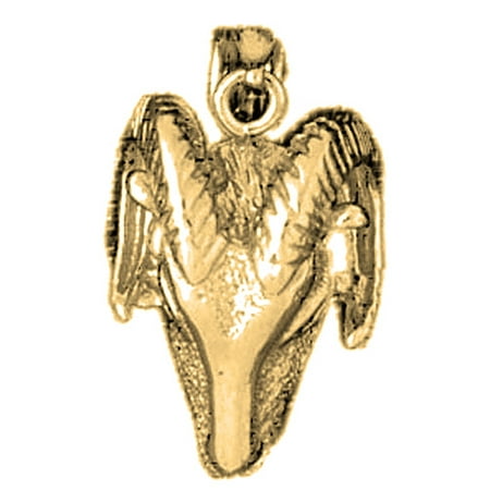 18K Yellow Gold Ram Pendant - 22 mm