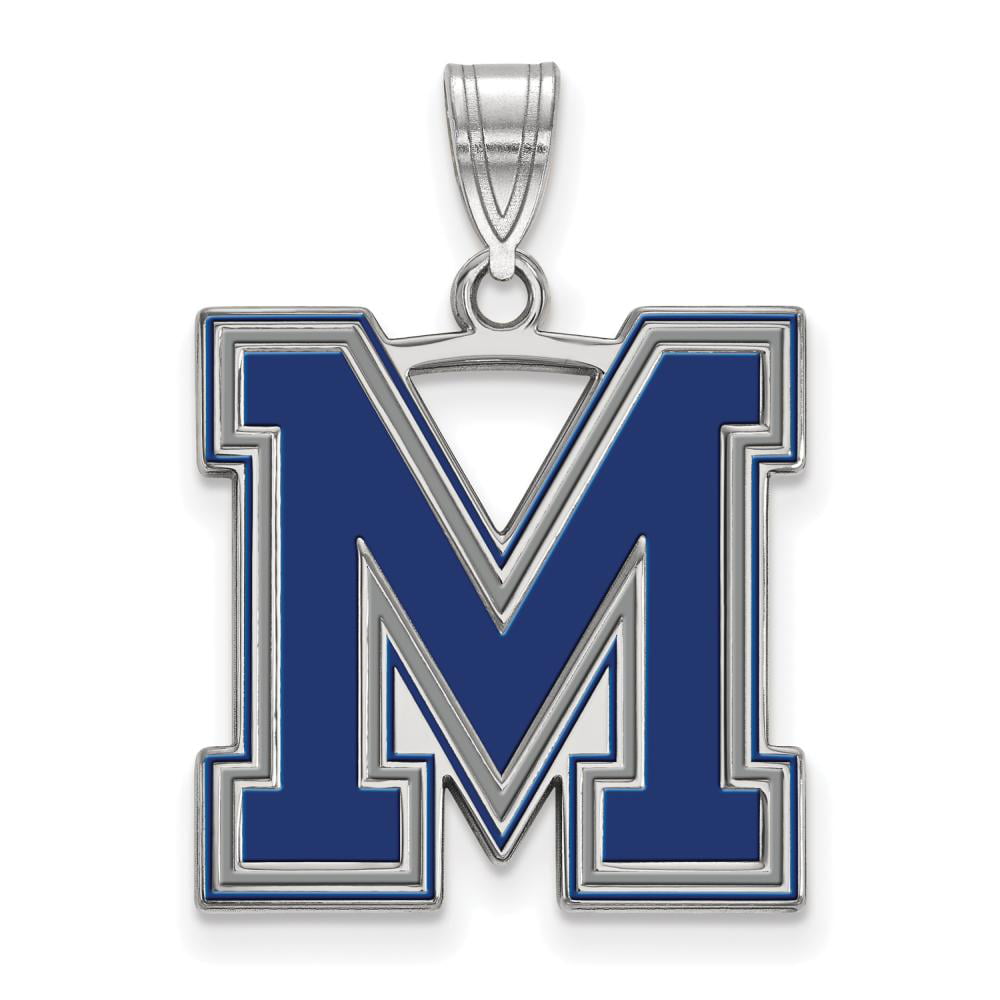 10k White Gold University of Memphis Tigers School Mascot Logo Post Earrings