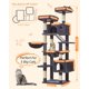 thumbnail image 2 of Árbol para Gatos Taoqimiao MS026LG 180 cm con 8 Postes para Rascar de Sisal, 2 of 9