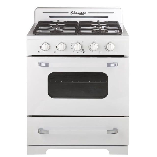 Unique 30' Classic Retro Marshmallow White Offgrid Range With Large Power Burner
