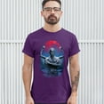 thumbnail image 3 of Tee Hunt Demon Gargoyle T-Shirt Blood Moon Scary Halloween Monster Men's Tee, Purple, XX-Large, 3 of 5