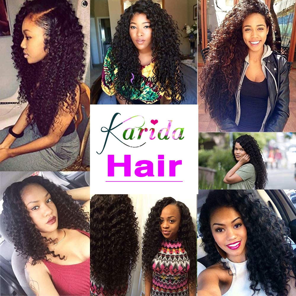 Remy Brazilian Human Hair Deep Wave Bundles 100% Unprocessed Brazilian Virgin Human Hair Weave Extensions Natural Black Color 1 Bundles( 18inch )