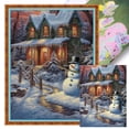 thumbnail image 1 of Hilo de bordar de algodón Wdftyju 11CT estampado casas de muñeco de nieve 45x60cm, 1 of 9