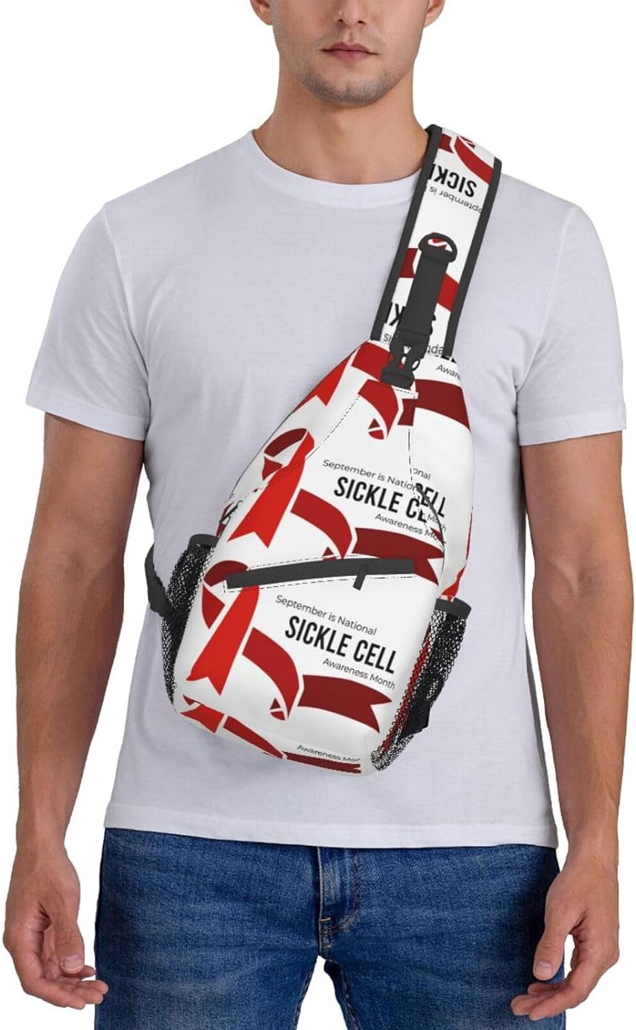 Sickle Cell Awareness Month Sling Bag Crossbody Hiking Travel Chest Bags Backpack Shoulder Daypack for Women Men