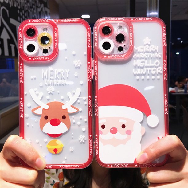 For Iphone 11 Case 6 1 Inch 2pcs Couple Christmas Iphone Case Clear Cute Elk Soft Protective Phone Shell Cover Christmas Phone Case Set For Iphone 13 Pro Max 12 Pro Max 11 Pro Max X Xr Xs