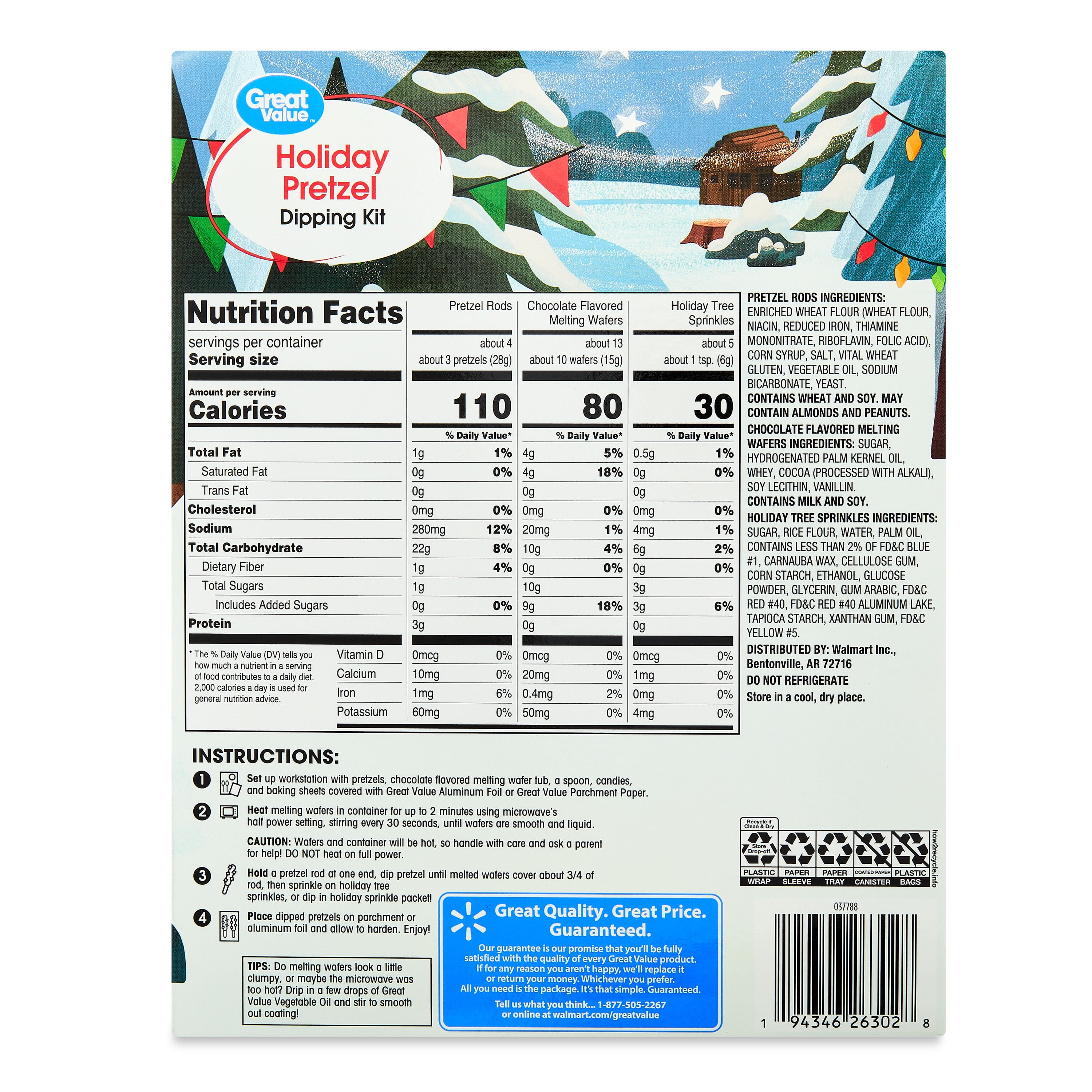 (5 pack) Great Value Holiday Pretzel Dipping Kit, 14 oz