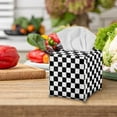 thumbnail image 4 of Psesaysky Tissue Box Holder - Square PU Leather Tissues Cube Box Cover Waterproof -Checkered Pattern Decorative Car Facial Tissue Holder on Table and Barthroom, 4 of 7