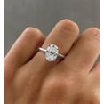 thumbnail image 4 of solitaire jewels 3CT Oval Moissanite Hidden Halo Engagement Ring For Women, 10K White Gold, 4 of 5