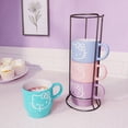 thumbnail image 7 of Zak Designs 14oz 4pc Hello Kitty Ceramic Stacking Mugs in Wire Rack, 7 of 7
