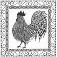 thumbnail image 2 of Shamp, Cindy 20x20 Gold Ornate Wood Framed with Double Matting Museum Art Print Titled - BandW Rooster II, 2 of 4