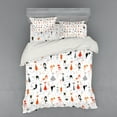 thumbnail image 2 of Ambesonne Cat Bedding Set 3 Pcs, Colorful Design Kitten Pattern, Twin, Multicolor White, 2 of 3