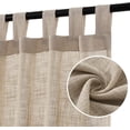 thumbnail image 1 of Linen Blended Curtains - Natural Linen Textured Tab Top Curtains for Living Room - Energy Efficient Light Filtering (Set of 2, 52" x 96", Angora), 1 of 6