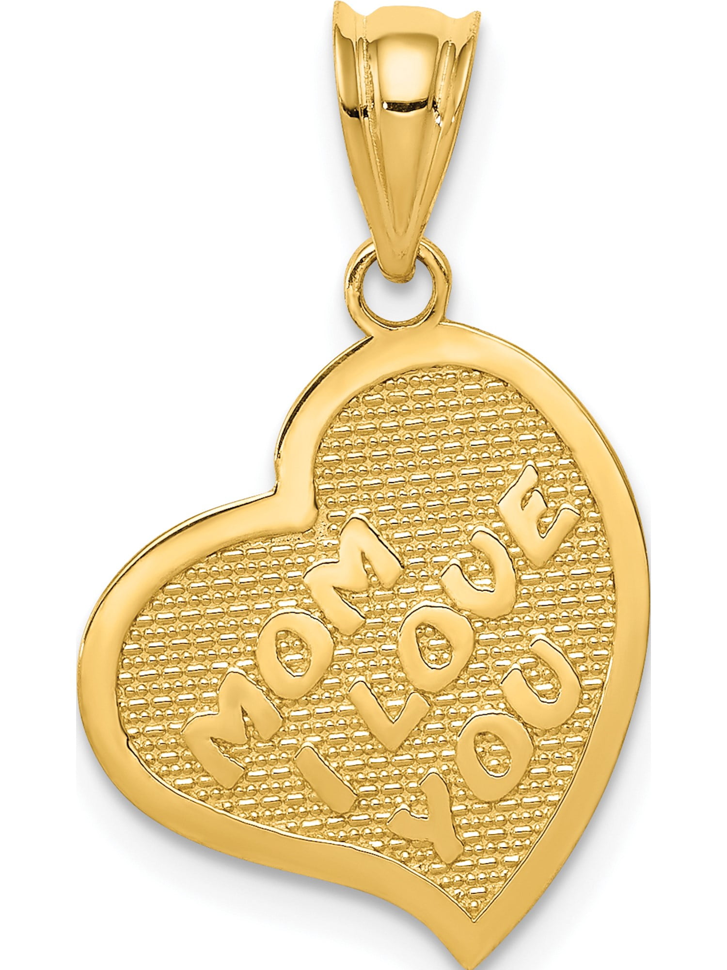 14K Or Jaune Finition Mama Collier Pendentif
