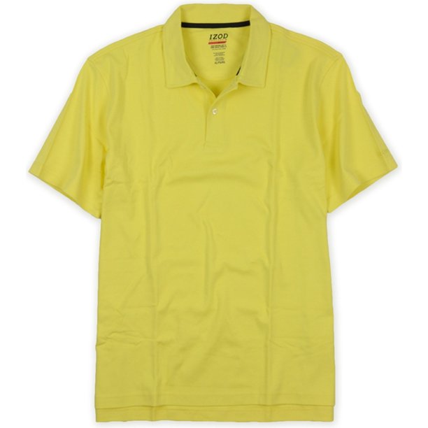 Polo de Rugby IZOD Basix Sun Control Upf 15 para hombre amarillo mediano