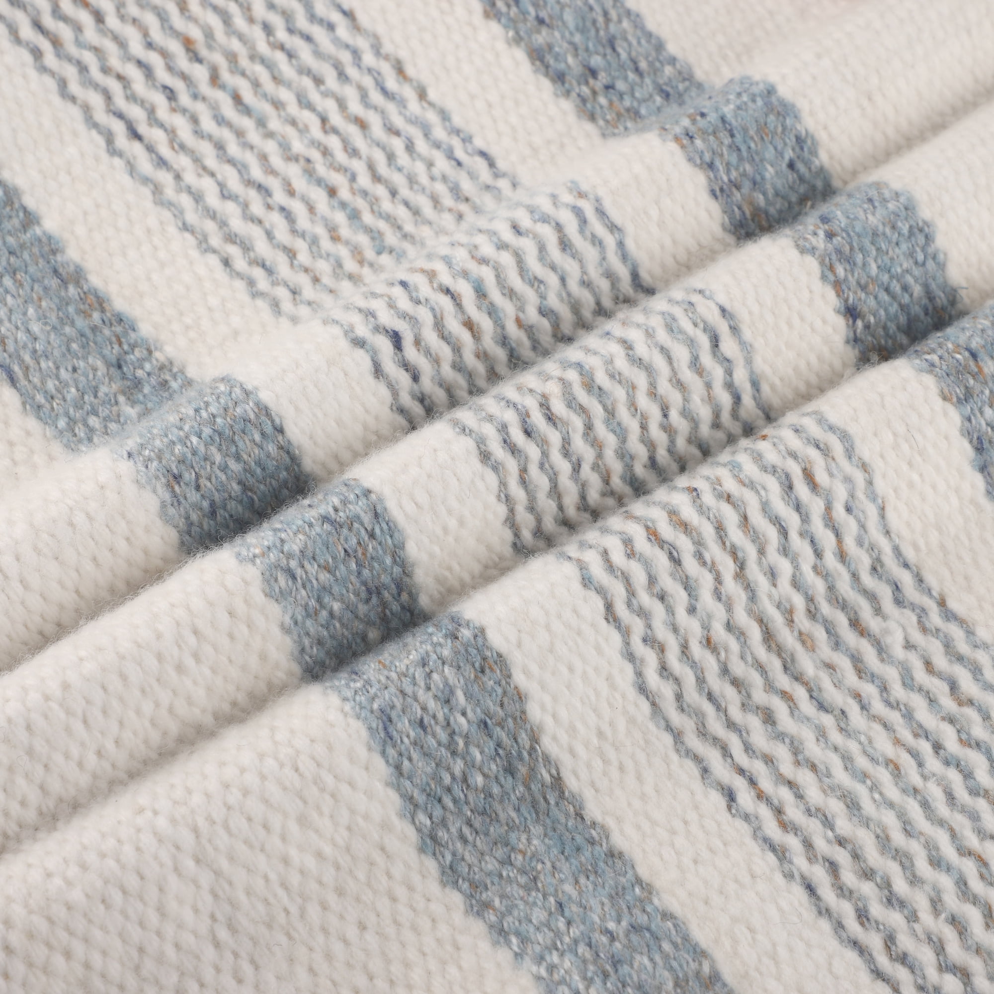Ox Bay Petra 20" x 20" Blue/White Striped Reversible Indoor/Outdoor Adult Decorative Throw Pillow