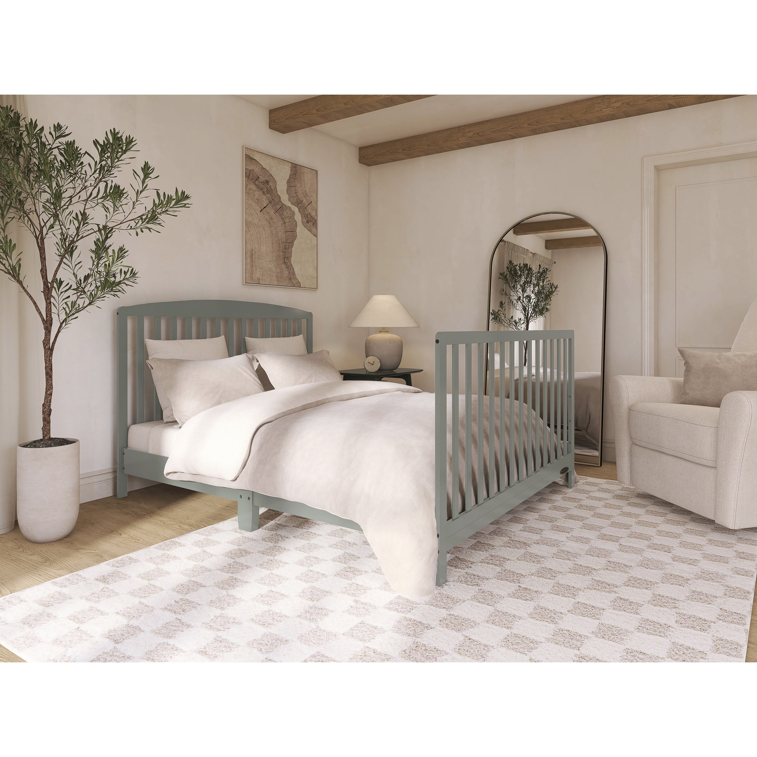 Nursery Bundle, Dream On Me Odelle 5 in 1 Crib in Sea Grass and Crib & Toddler Mattress Bundle
