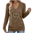 thumbnail image 2 of ICHUANYI Womens Valentine's Day Long Sleeve V Neck Shirts Tops Valentines Blouses Pullover Sweaters Tunic Fashion, 2 of 8