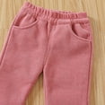 thumbnail image 7 of hotojiny Toddler Baby Girls Corduroy Pants Comfy Bell Bottom Pants Cute Fashion Fleece Lined Warm Flared Trousers, 7 of 7