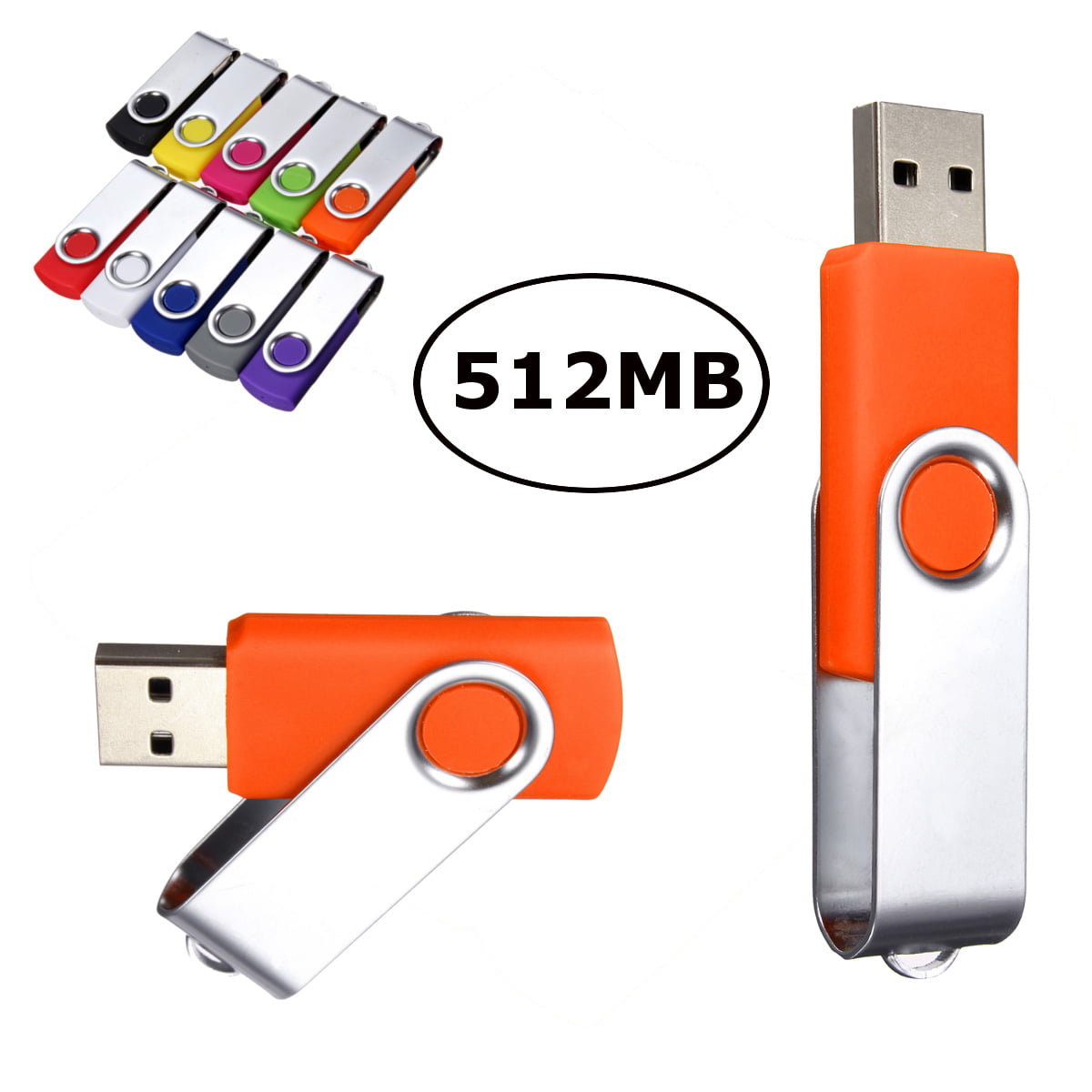 Bulk USB 2.0 Thumb Drives Swivel Memory Stick Jump Drive Pen Drive,256MB 100 Pieces USB Flash Drive 256MB 100 Pack