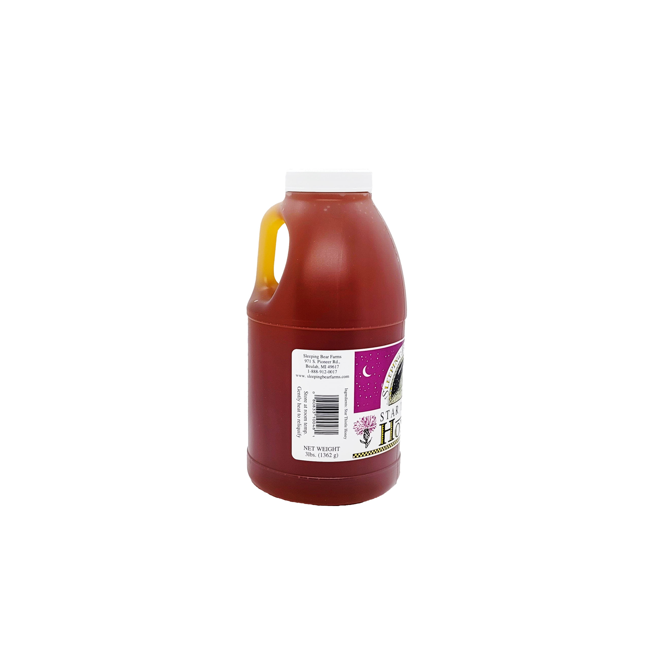 Star Thistle Honey Jug 3 lbs. Bulk Honey Jar Unpasteurized Unblended No Additives Pure Michigan Honey