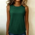 thumbnail image 5 of Omexry Womens Workout Tops Women's Crew Neck Sleeveless Tank Tops Casual Loose Curved Hem Basic Shirts Summer Solid Color Blouses, 5 of 9