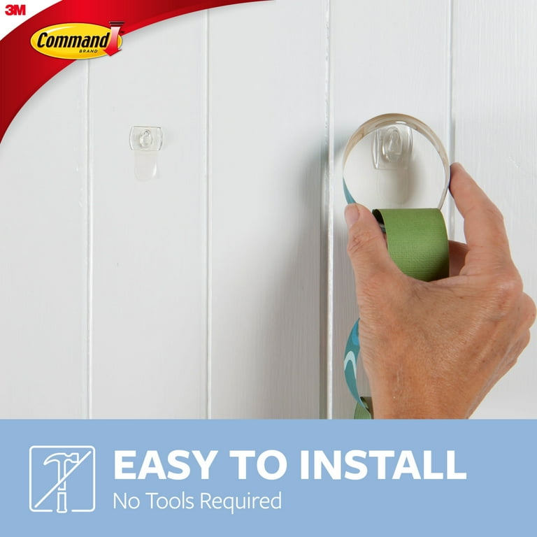 Command Mini Wall Hooks, Clear, Damage Free Decorating, Six Hooks and Eight  Command Strips