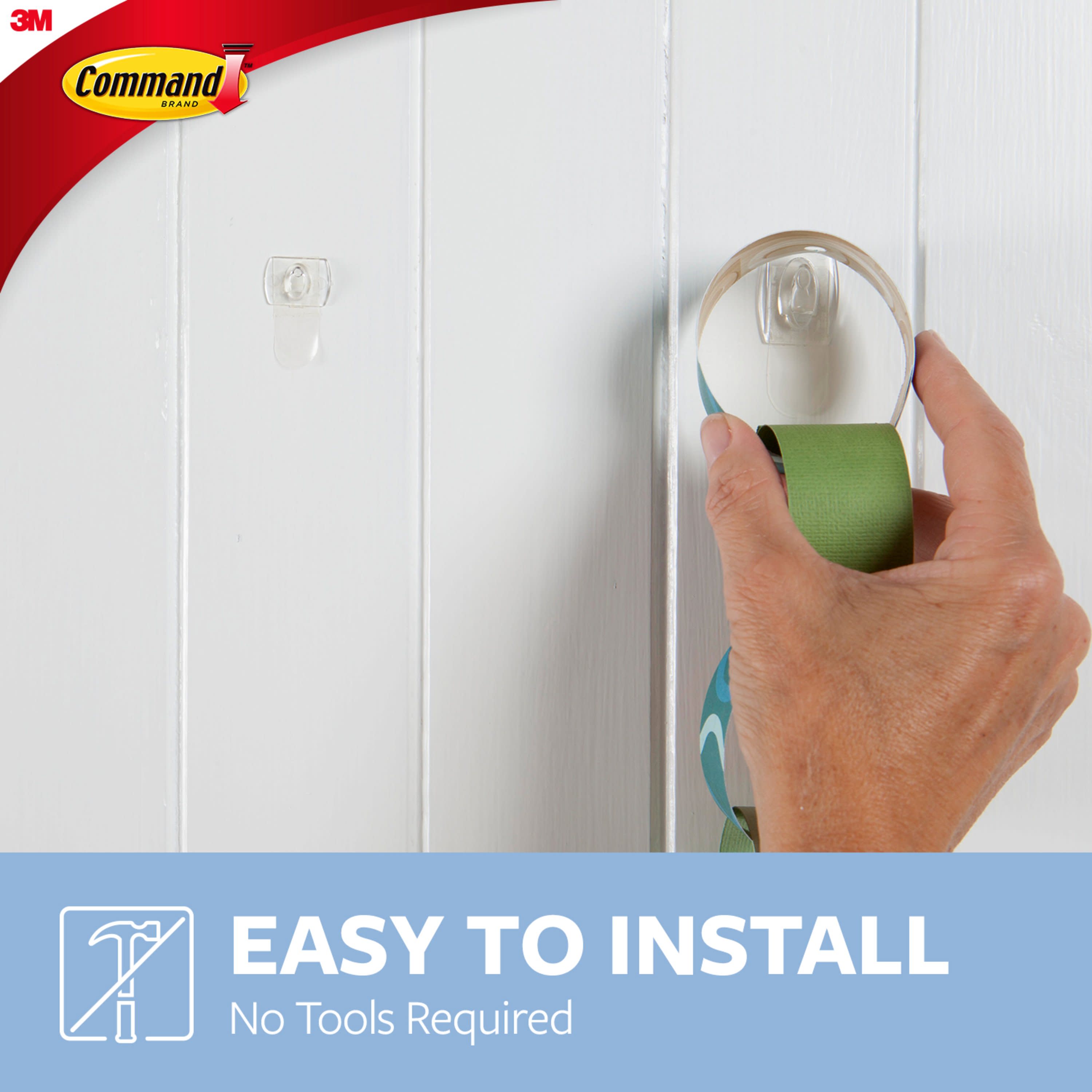 Command Mini Wall Hooks, Clear, Damage Free Decorating, Six Hooks and Eight Command Strips - image 5 of 13