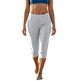 thumbnail image 3 of ClodeEU Women's Elastic Waist Jogger Pants with Pockets ,Loose Fit Casual Yoga Capri Sweatpants Gray,Women's Plus S, 3 of 9