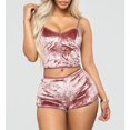 thumbnail image 3 of Conjunto de Pijama de terciopelo para mujer, Sexy ropa de dormir con tirantes finos, pantalones cortos de terciopelo, 2 piezas, 3 of 4