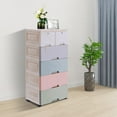 thumbnail image 4 of Plastic Drawers Dresser for Bedroom Locked Storage Cabinet with 6 Drawers Chest Of Drawers for Playroom Craft Organizers and Storage for Clothes, Towels 19.7’’ W x 13.8’’ D x 40’’ H (), 4 of 7