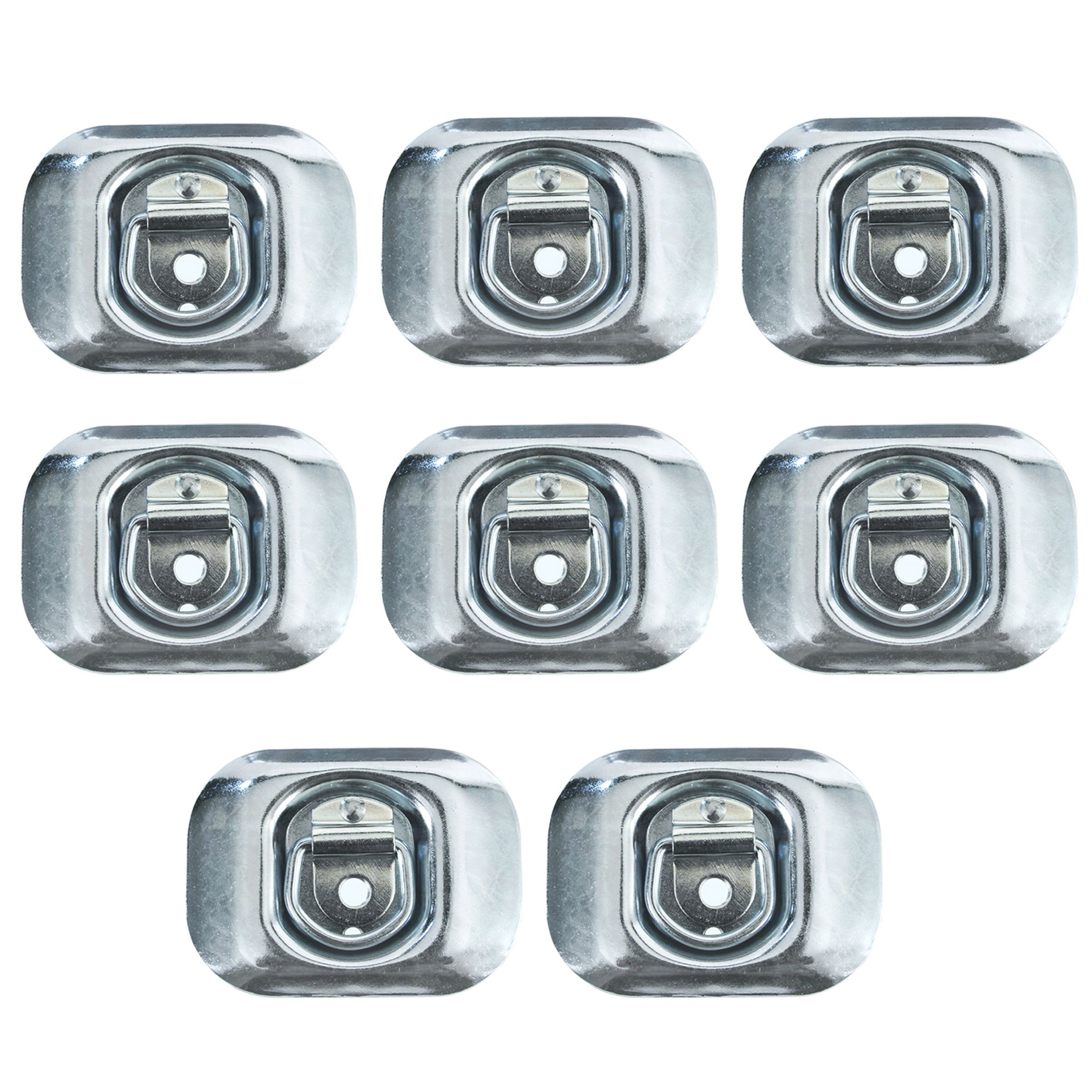 Red Hound Auto 8 Square Mount D Ring Steel 1/4 inches Rope Rings Enclosed Cargo Trailer Tie Down