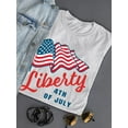 thumbnail image 3 of Liberty 4Th Of July Waving Flag T-Shirt Women -Image by Shutterstock, Female XX-Large, 3 of 4