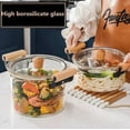 thumbnail image 2 of STP GOODS Heat-Resistant Glass Stockpot with Glass Lid 3.7 Qt (3.5 L) Borosilicate Glass Cooking Pot with Wooden Handles Kitchen Pot Cookware Stock Pot Soup Pot, Clear, 2 of 2