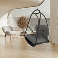 thumbnail image 5 of 3-in-1 Comfort Swing Egg Chair with Stand - Wicker Rattan Indoor Outdoor Hanging Basket with C-Bracket Cushion Pillow & Special Cup Holder, 5 of 15