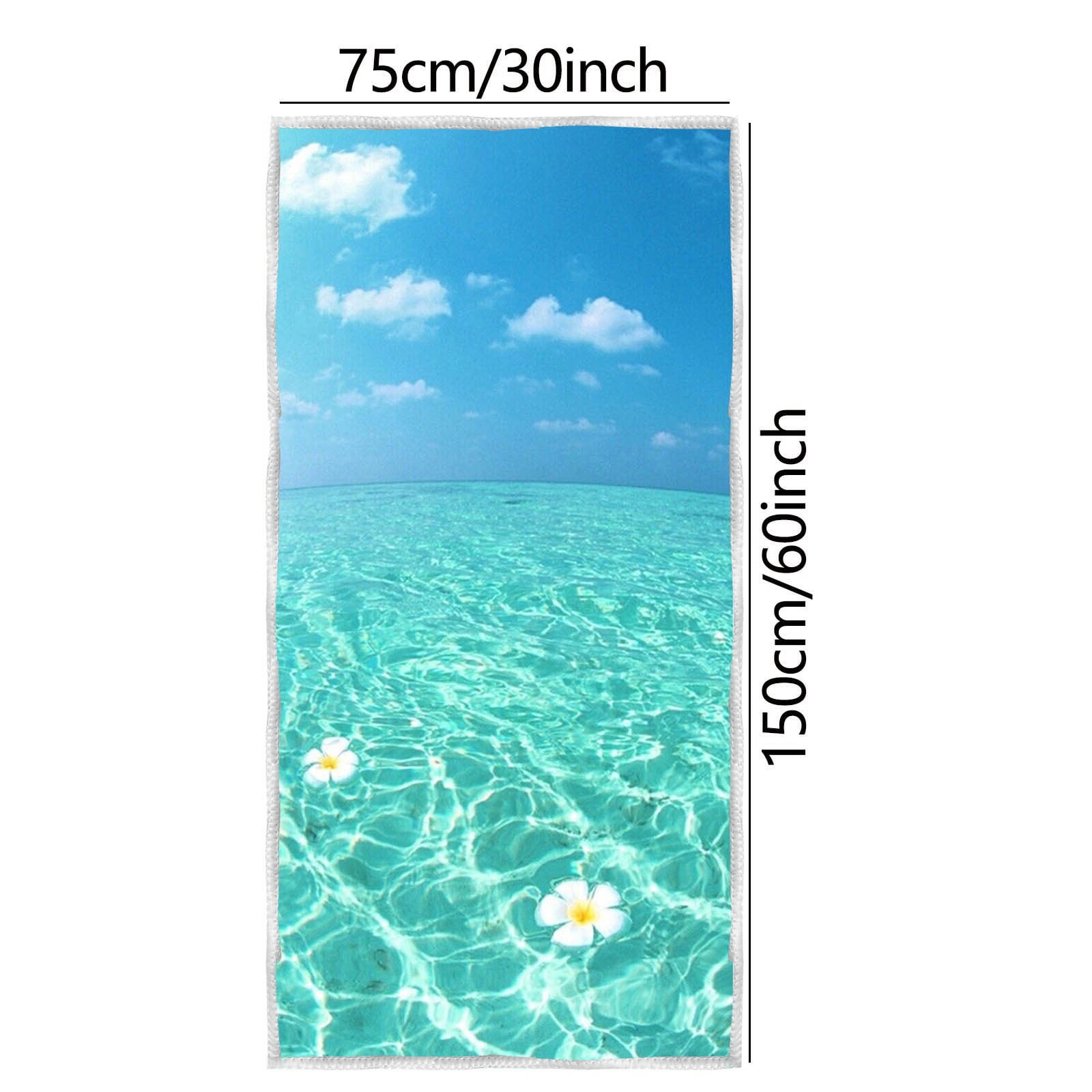 Microfiber Oversized Lightweight Beach Towel, 30" x 60" Extra Large Thin Sand Free Towels, Travel Swim Pool Yoga Gym Camping, for Adults Women Men Beach Accessories Vacation Gift