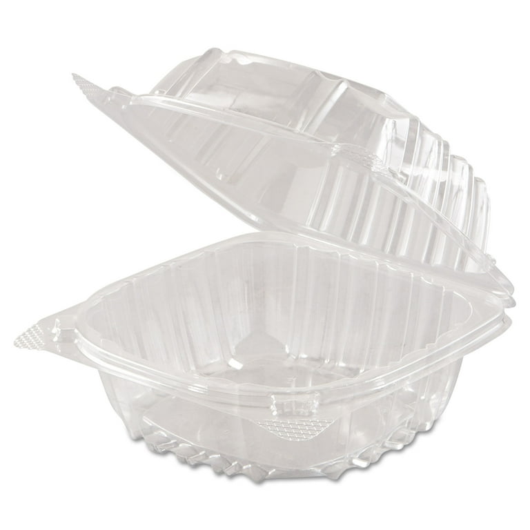 ClearSeal Hinged-Lid Plastic Containers, 5.8 x 6 x 3, Clear, Plastic, 125/Pack, 4 Packs/Carton ClearSeal Hinged-Lid Plastic Containers, 5.8 x 6 x 3, Clear, Plastic, 125/Pack, 4 Packs/Carton