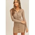 thumbnail image 3 of Mable Button Up Ribbed Mini Shirt Dress, 3 of 4