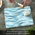 thumbnail image 5 of CounterArt Wavy Waves 3mm Tempered Glass Cutting Board 10" by 8", 5 of 7